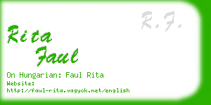 rita faul business card